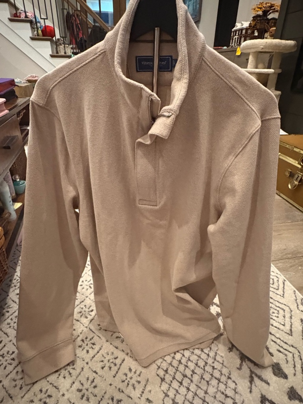 Vineyard Vines Men’s Tan Half-Zip Pullover Sweater